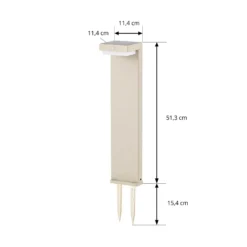 Lindby LED-Solar-Sockelleuchte Eleazar, beige, Alu, Sensor
