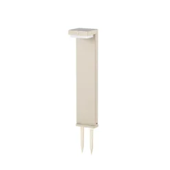 Lindby LED-Solar-Sockelleuchte Eleazar, beige, Alu, Sensor