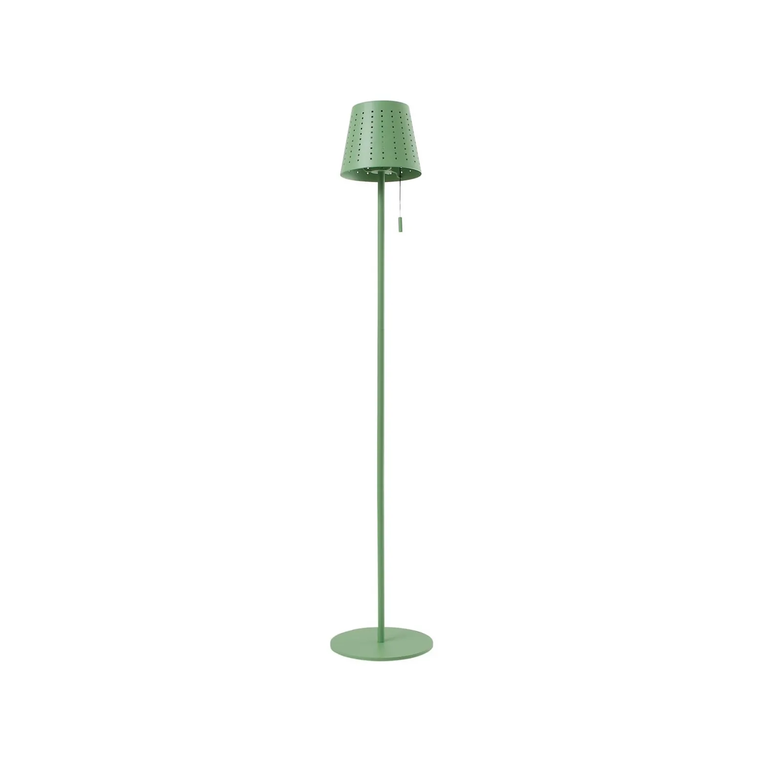 Lindby LED-Solar-Stehleuchte Hilario, grün, Eisen, Akku