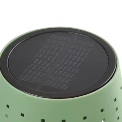 Lindby LED-Solar-Stehleuchte Hilario, grün, Eisen, Akku