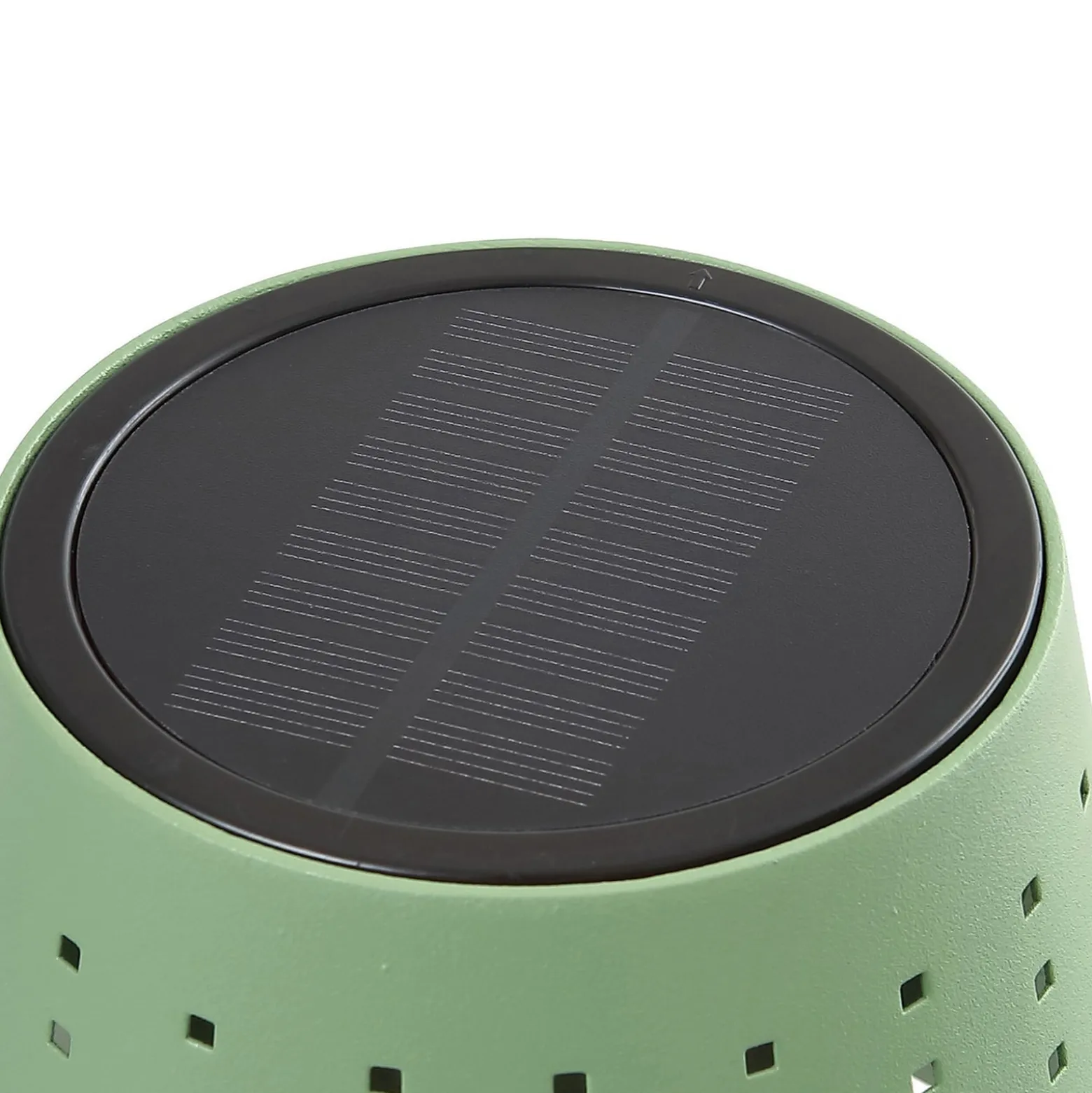 Lindby LED-Solar-Stehleuchte Hilario, grün, Eisen, Akku