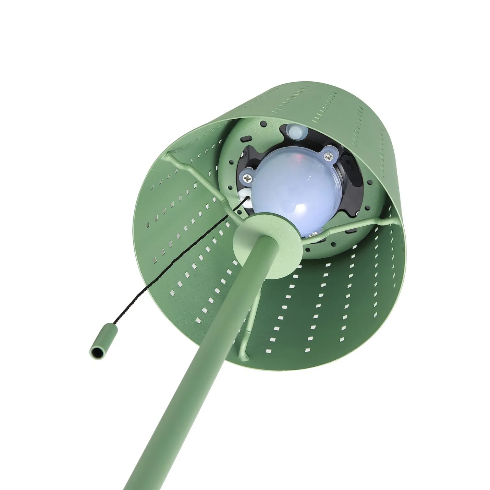 Lindby LED-Solar-Stehleuchte Hilario, grün, Eisen, Akku