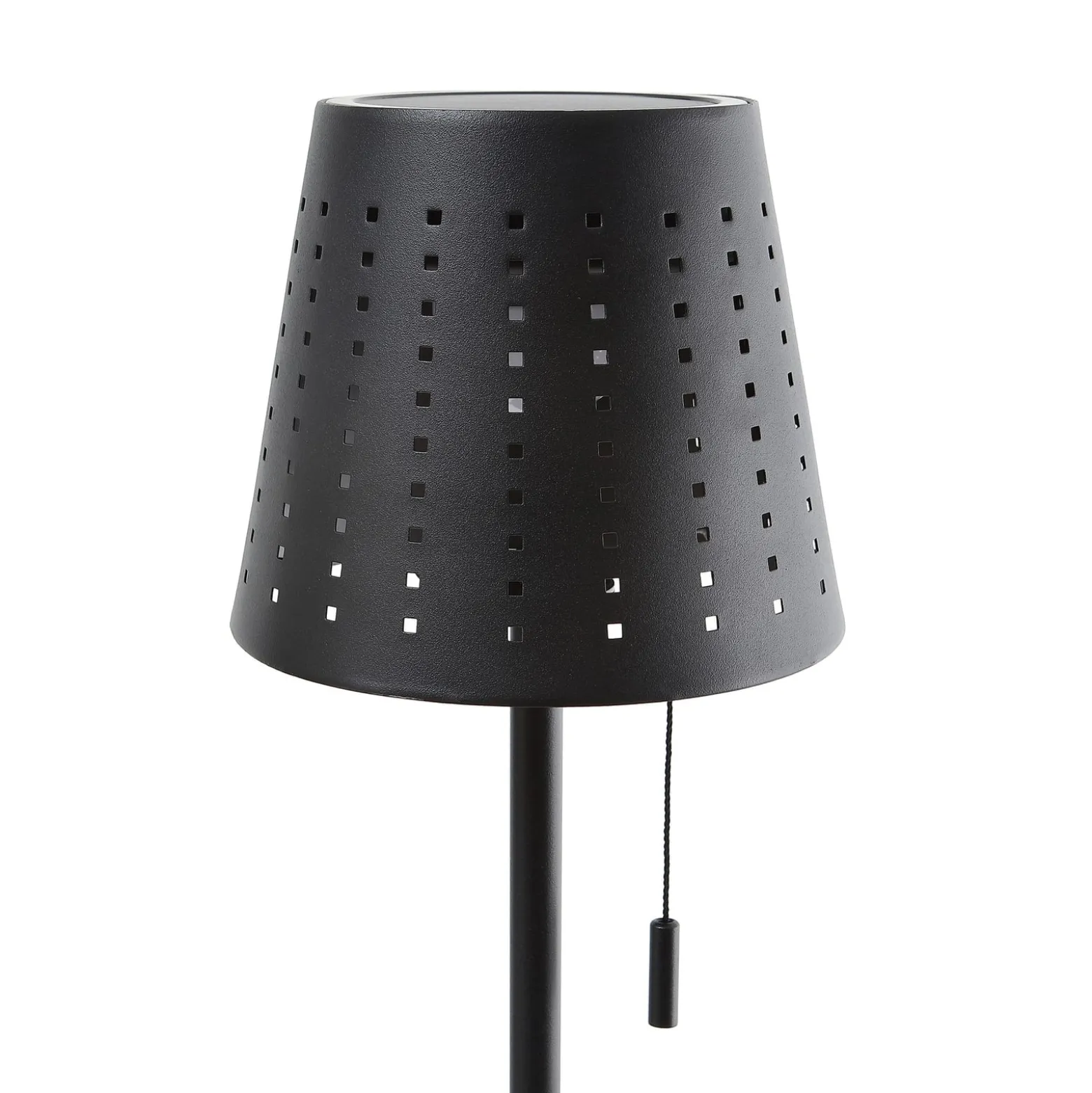 Lindby LED-Solar-Stehleuchte Hilario, schwarz, Eisen, Akku