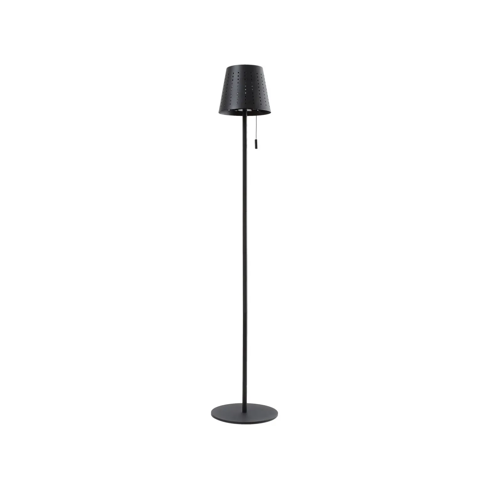 Lindby LED-Solar-Stehleuchte Hilario, schwarz, Eisen, Akku