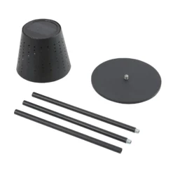 Lindby LED-Solar-Stehleuchte Hilario, schwarz, Eisen, Akku