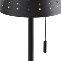 Lindby LED-Solar-Stehleuchte Hilario, schwarz, Eisen, Akku