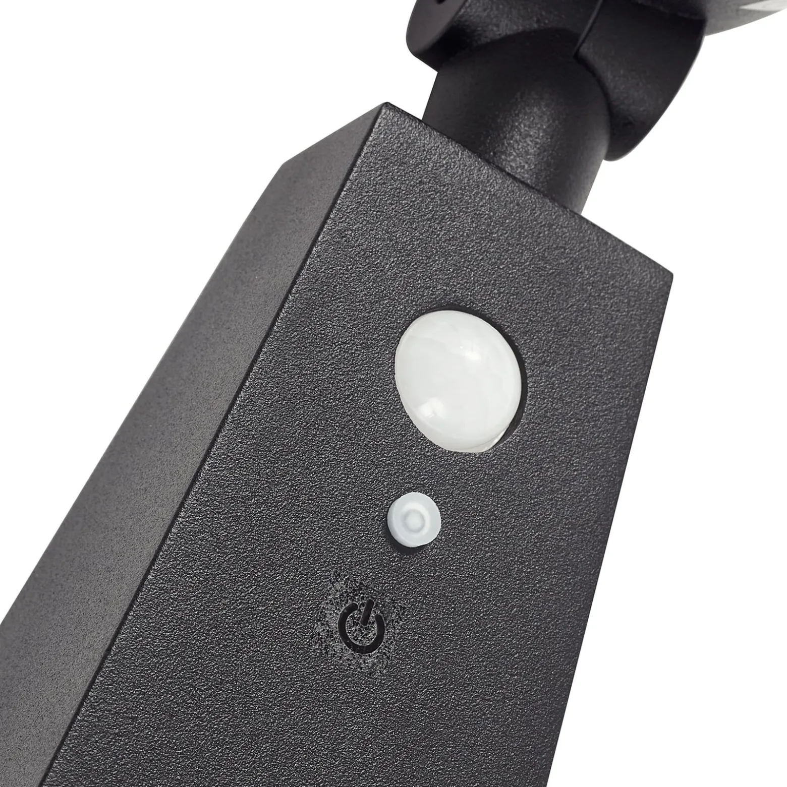 Lindby LED-Solar-Strahler Raide, Sensor, schwarz, Aluminium