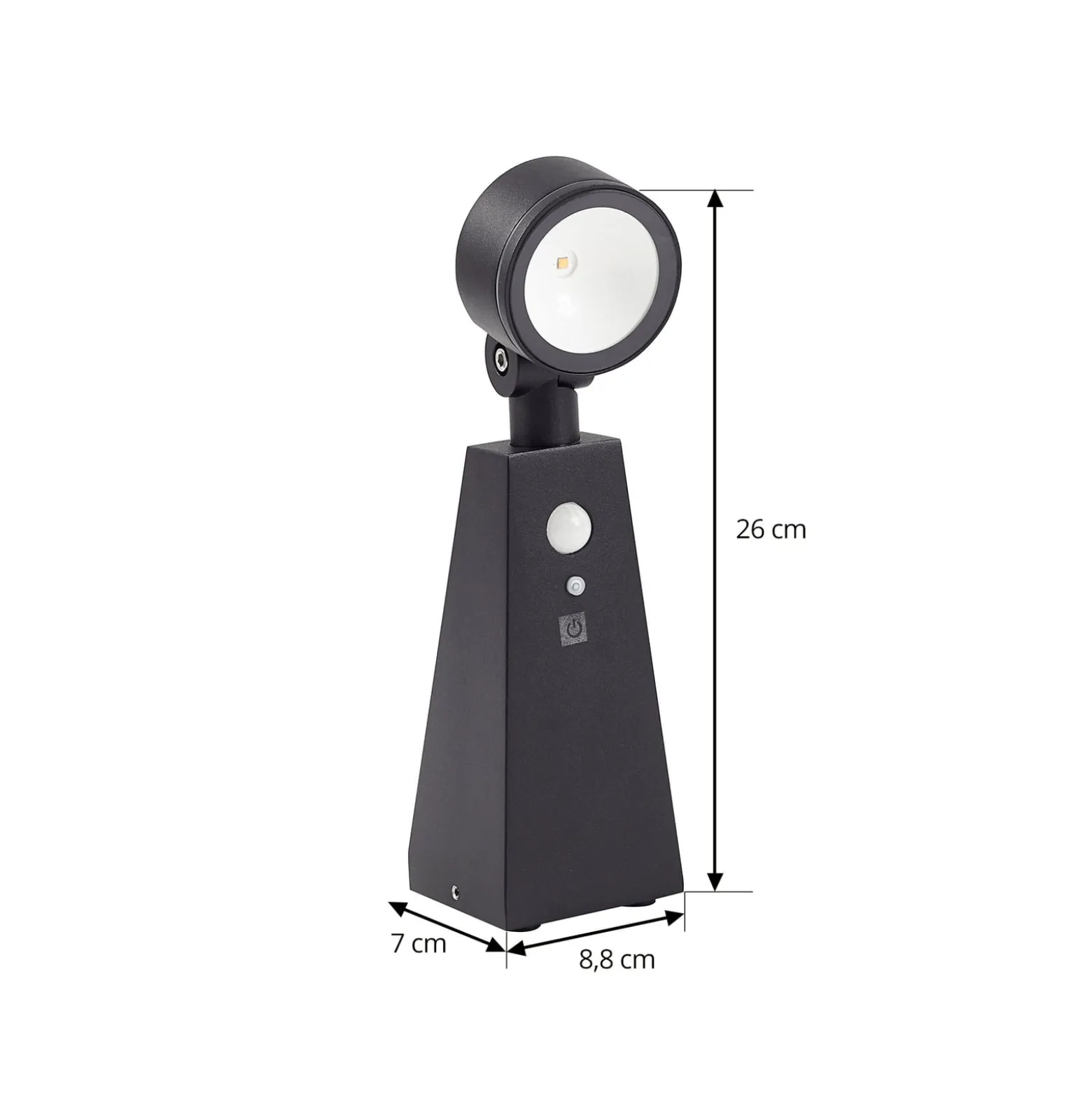 Lindby LED-Solar-Strahler Raide, Sensor, schwarz, Aluminium