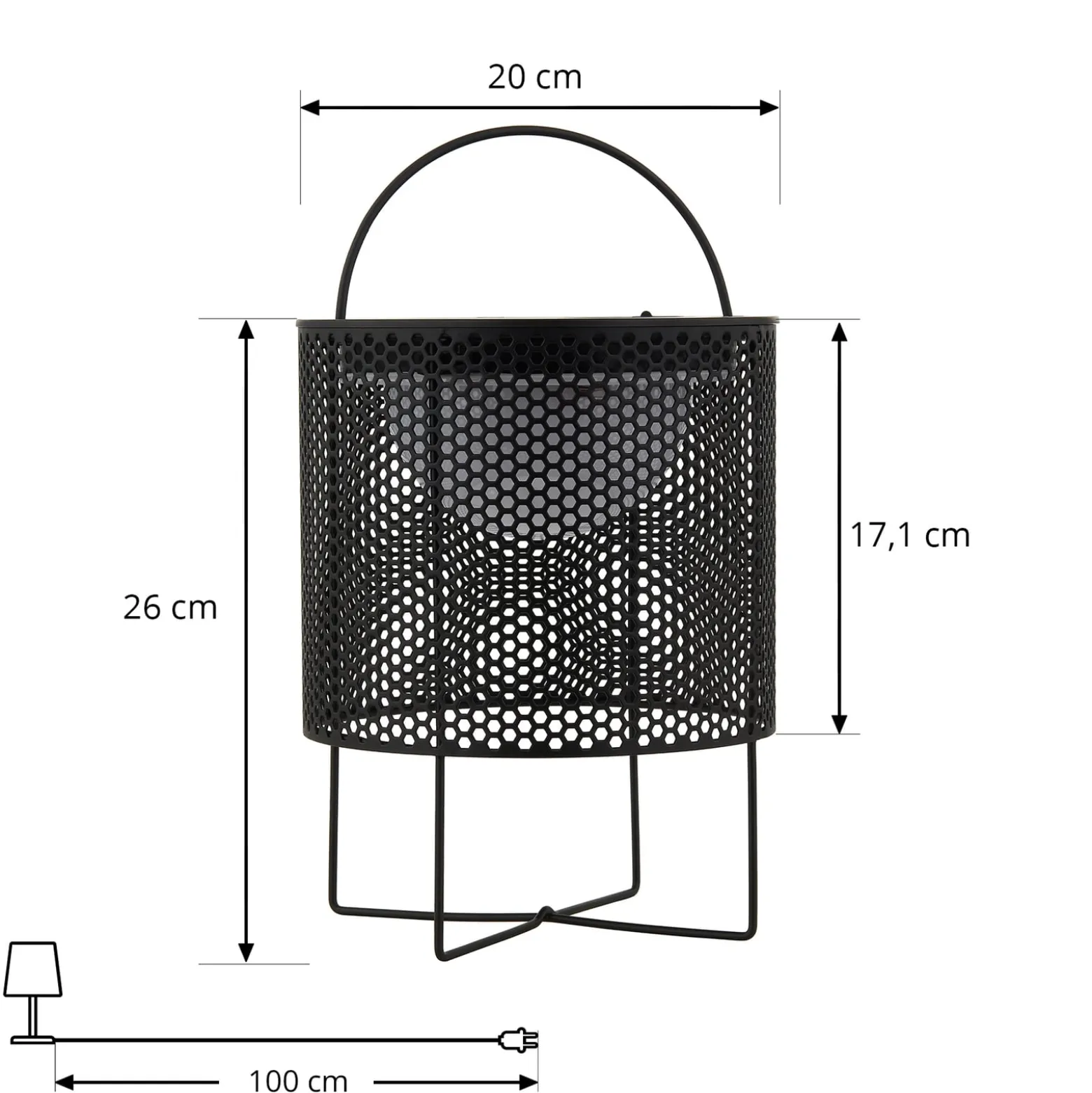 Lindby LED-Solar-Terrassenleuchte Achilleas, RGBW, schwarz