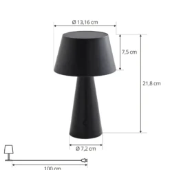 Lindby LED-Solartischlampe Lirinor schwarz Kunststoff 13 cm