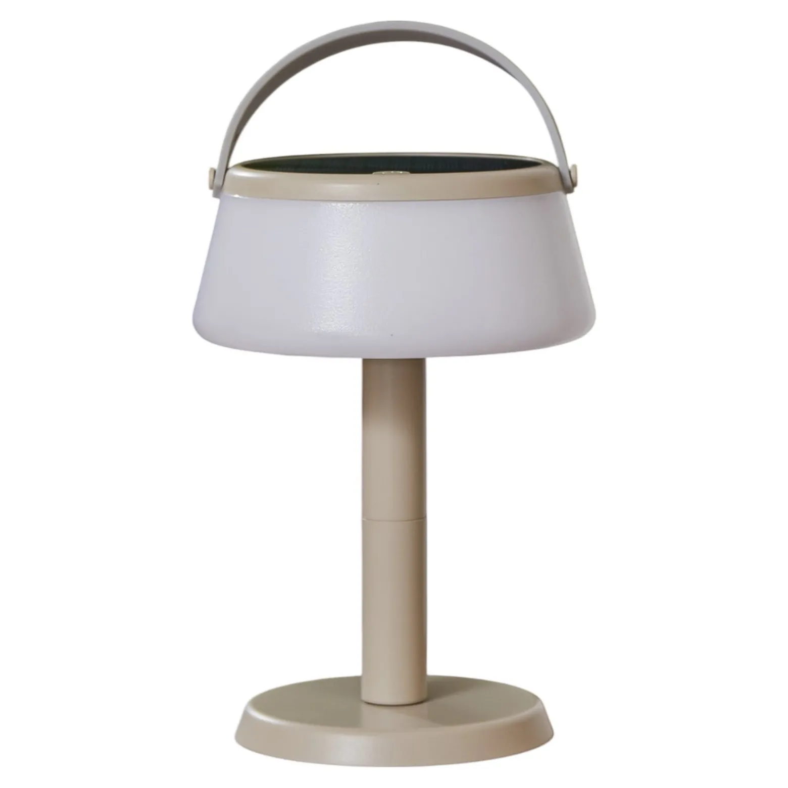 Lindby LED-Solar-Tischleuchte Mikkel, beige, dimmbar, 7 cm