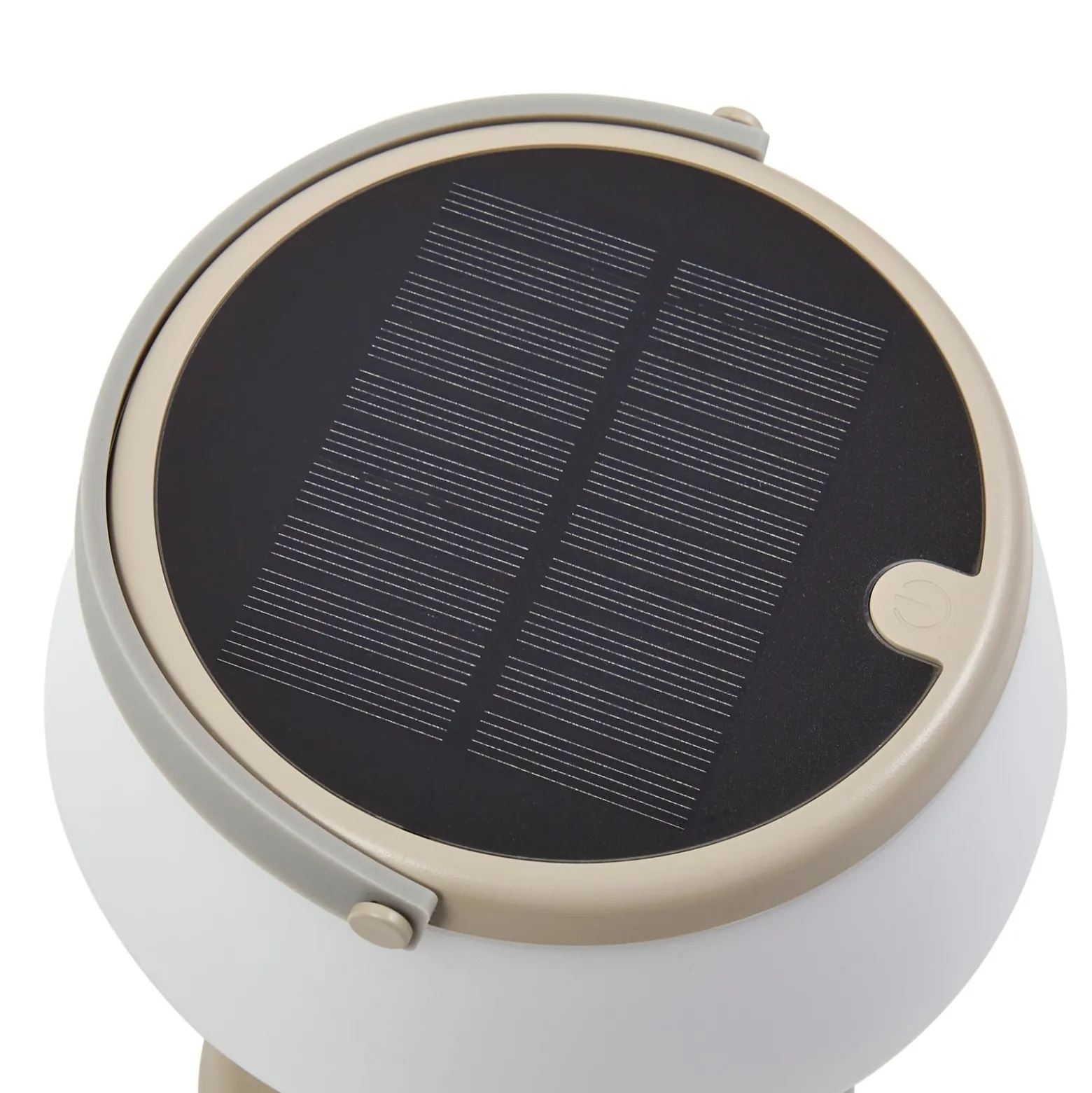 Lindby LED-Solar-Tischleuchte Mikkel, beige, dimmbar, 7 cm