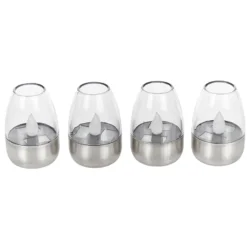Lindby LED-Solar-Tischleuchten Pedas, 10er-Set, grau