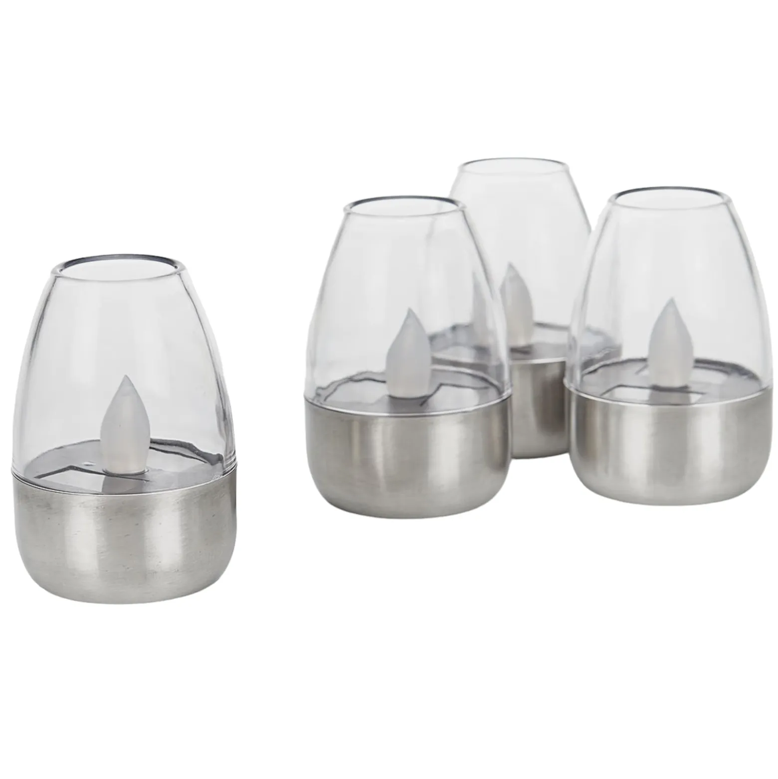 Lindby LED-Solar-Tischleuchten Pedas, 10er-Set, grau