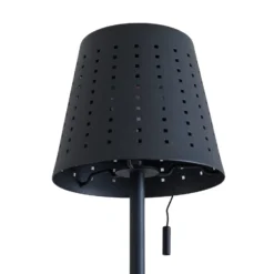 Lindby LED-Solar-Tischleuchte Hilario, schwarz, Eisen, Akku