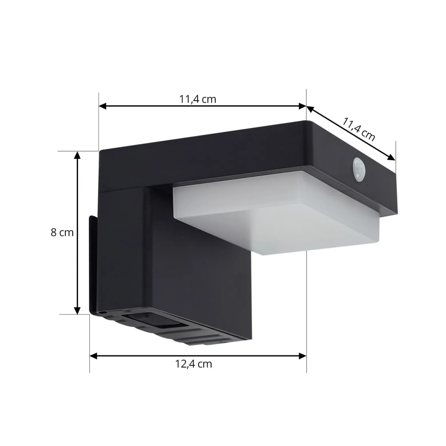 Lindby LED-Solarwandlampe Eleazar, schwarz, Sensor