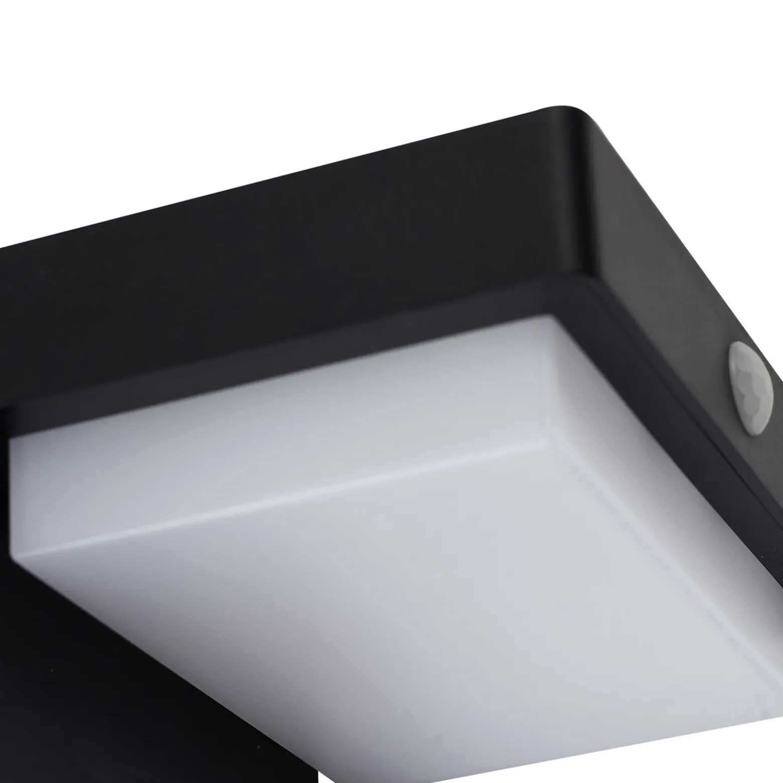 Lindby LED-Solarwandlampe Eleazar, schwarz, Sensor