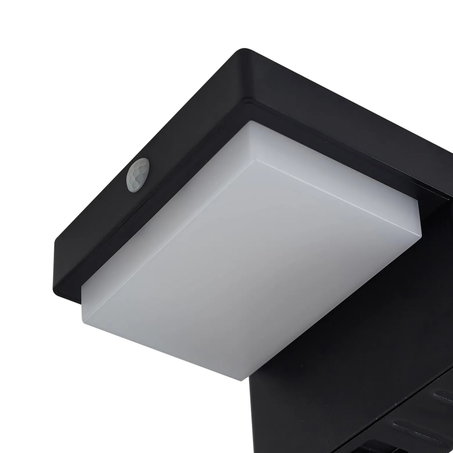 Lindby LED-Solarwandlampe Eleazar, schwarz, Sensor