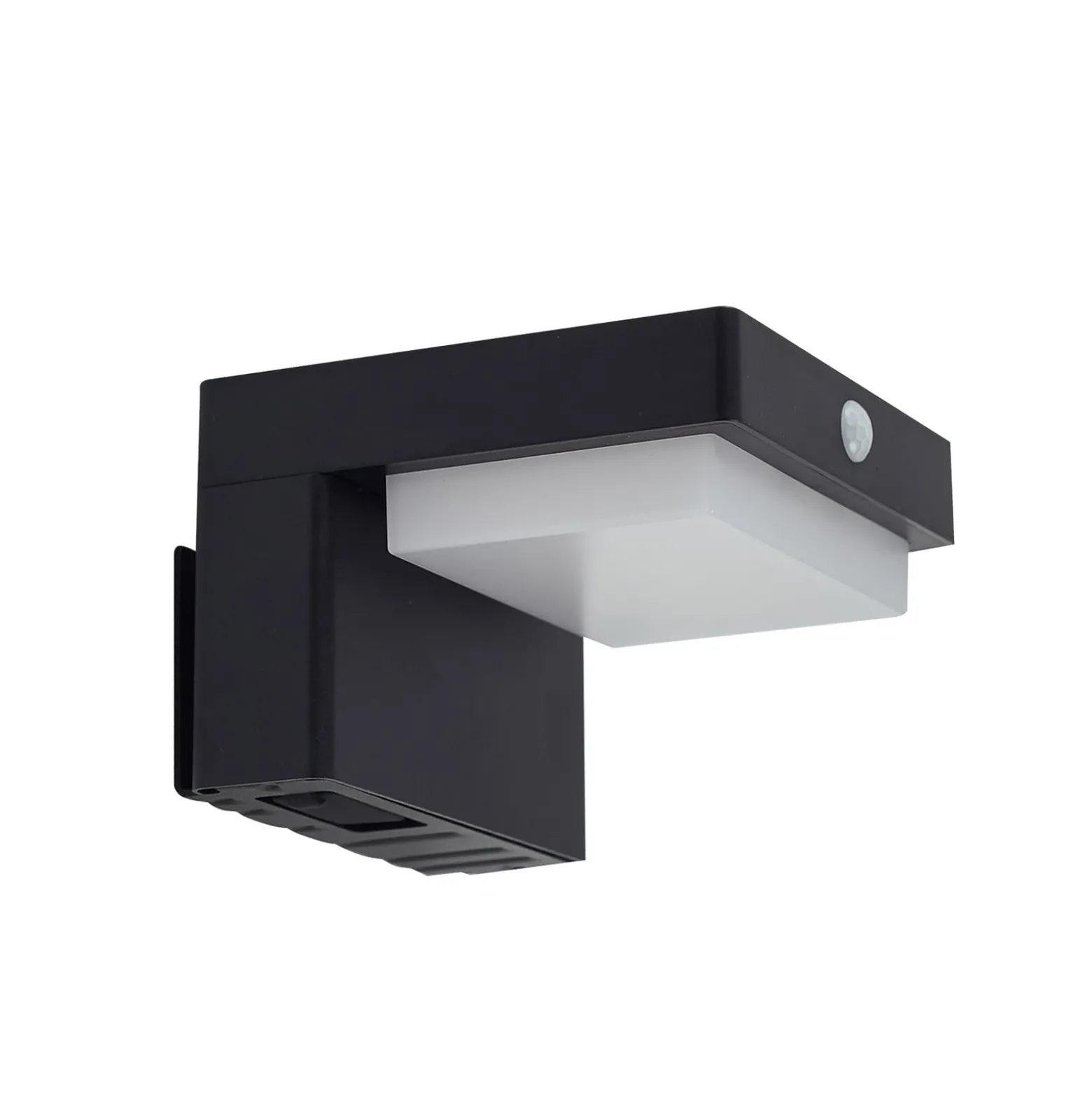 Lindby LED-Solarwandlampe Eleazar, schwarz, Sensor