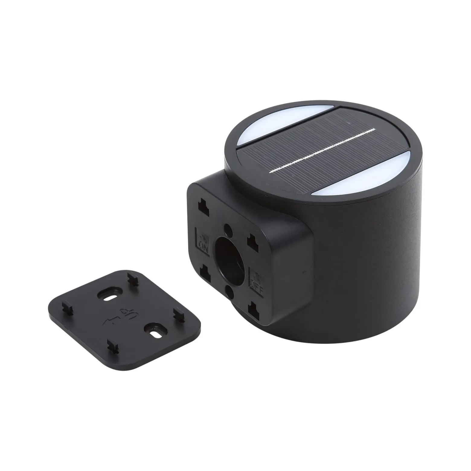 Lindby LED-Solar-Wandleuchte Amren, schwarz, ABS, Sensor