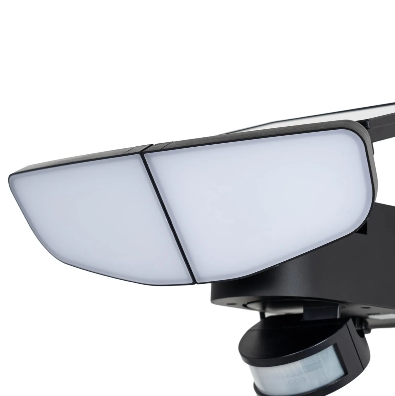 Lindby LED-Solarwandleuchte Naelin, schwarz, Sensor, IP44