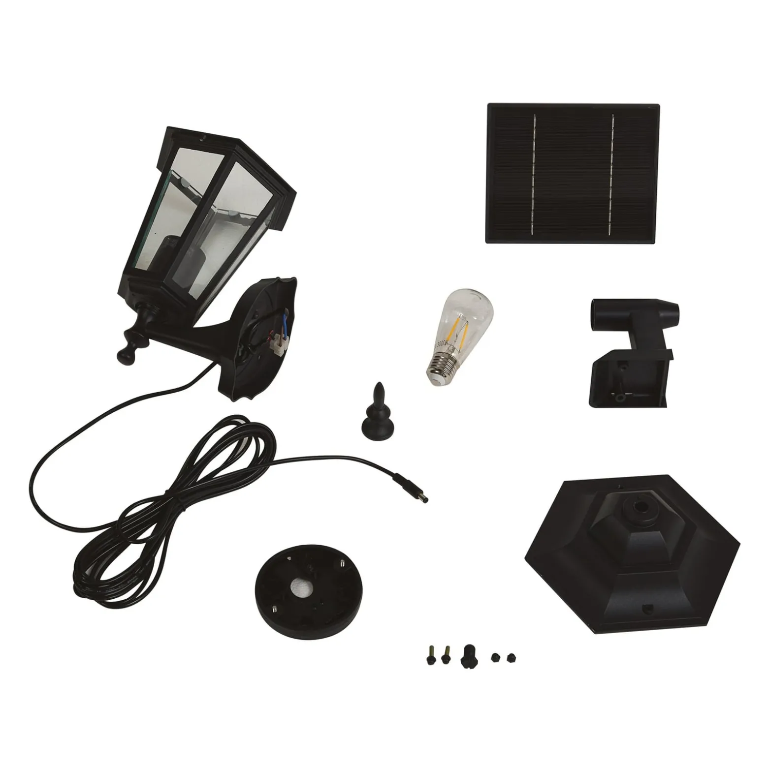 Lindby LED-Solarwandleuchte Sayata, schwarz, Alu, Laterne