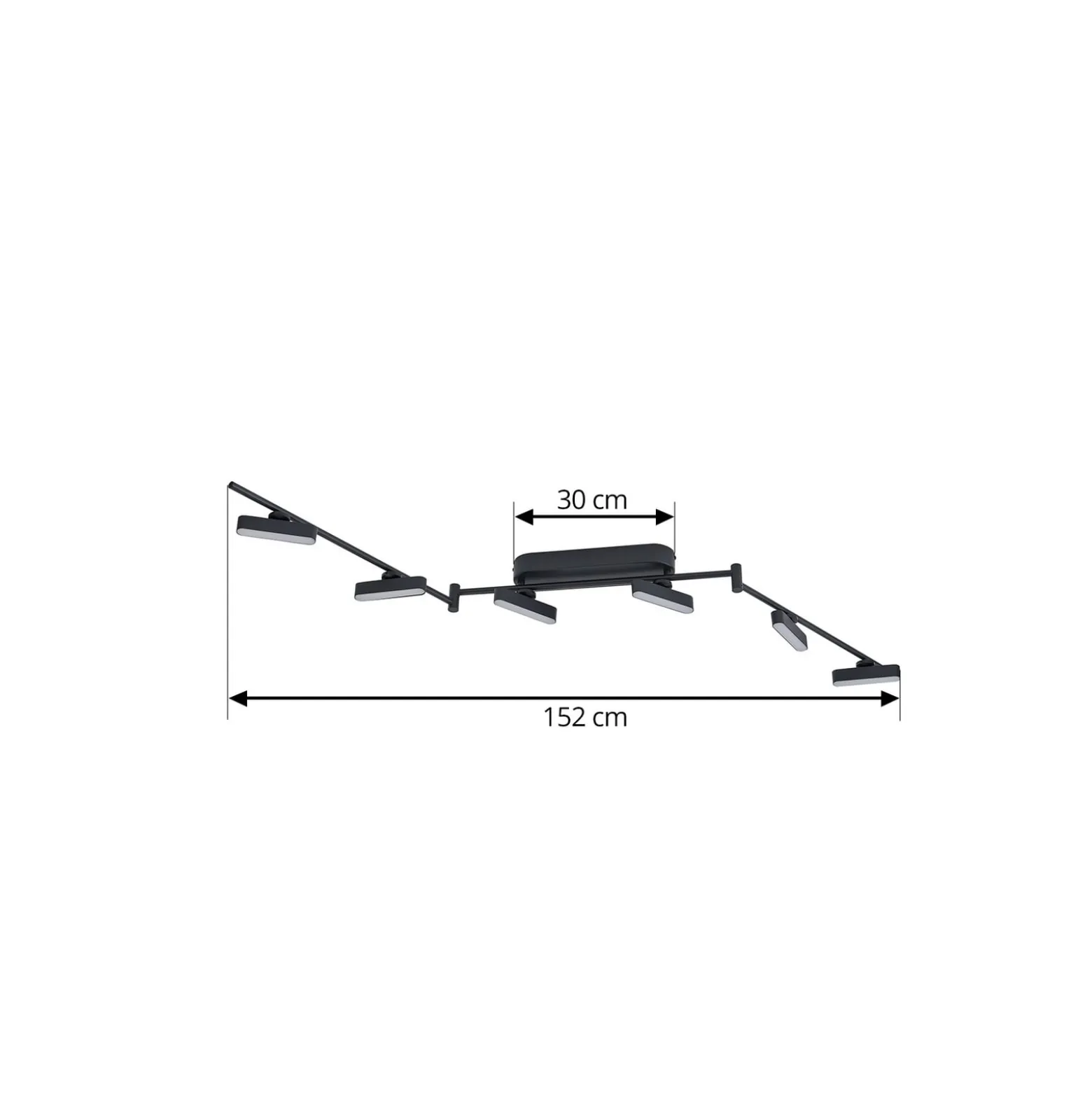 Lindby LED-Strahler Eldrin, schwarz, 6-flg., Lichtleiste