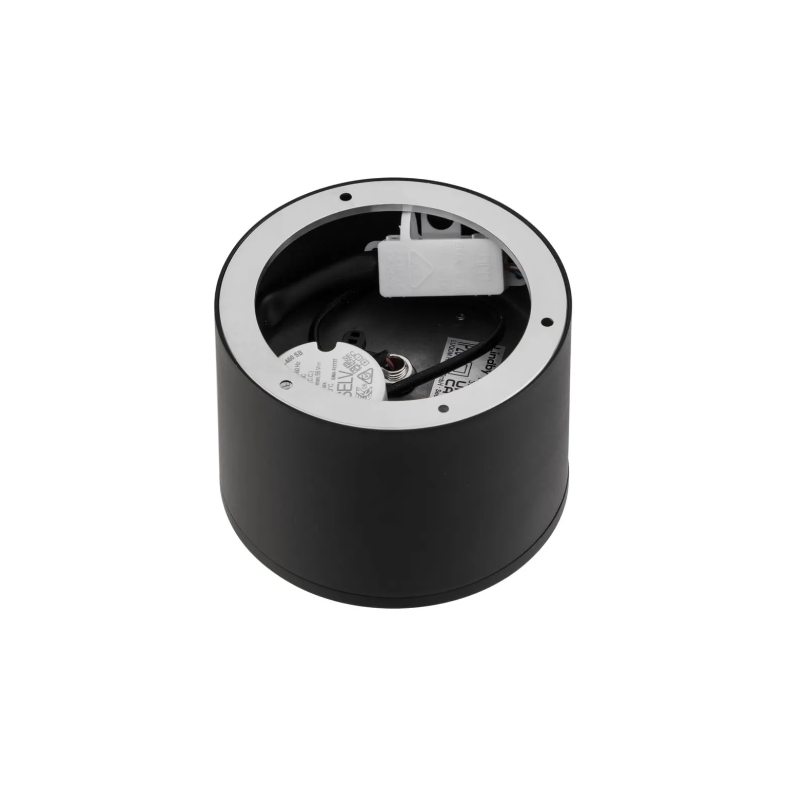 Lindby LED-Strahler Nivoria, Ø 12 cm, 15 W, schwarz, Metall