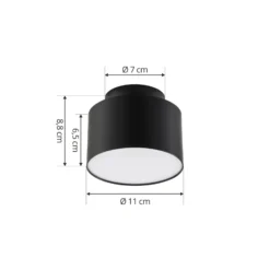 Lindby LED-Strahler Nivoria, 11 x 9 cm, schwarz, Metall