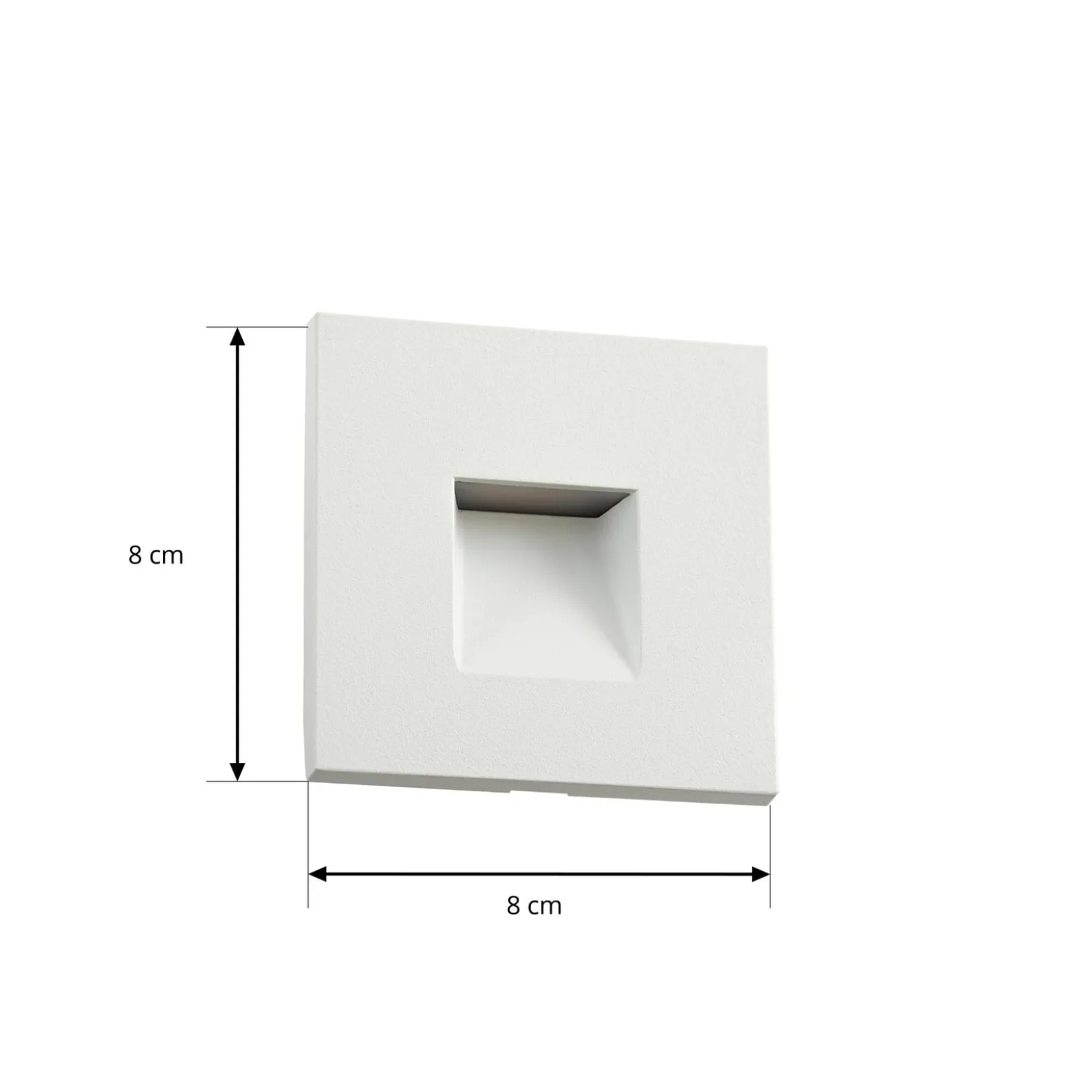 Lindby LED-Wandeinbaulampe Alune, weiß, eckig, 8x8cm, IP65
