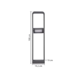 Lindby LED-Wegeleuchte Darko, 100cm, grau, Metall, IP54