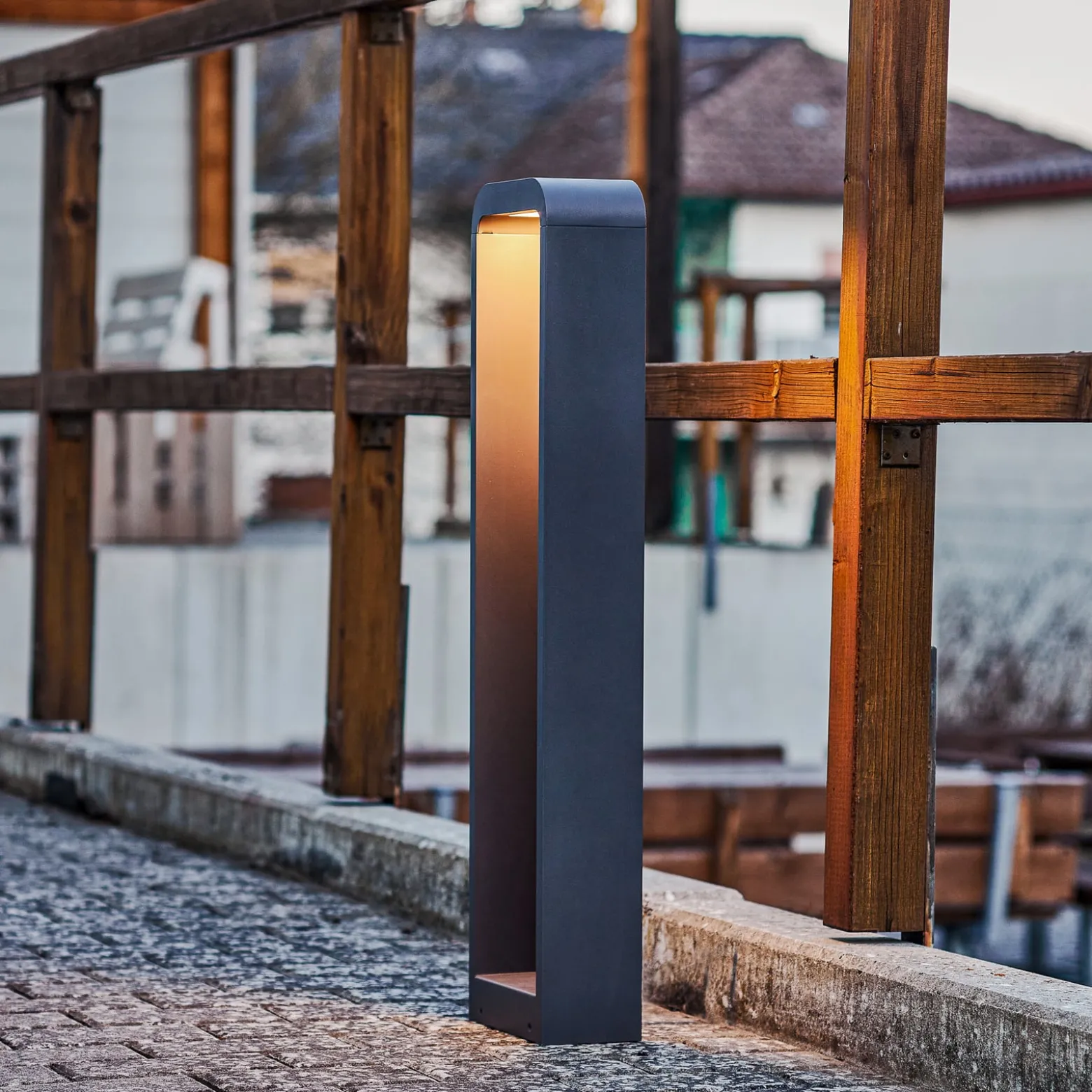 Lindby LED-Wegeleuchte Emima, 80 cm, anthrazit, Aluminium