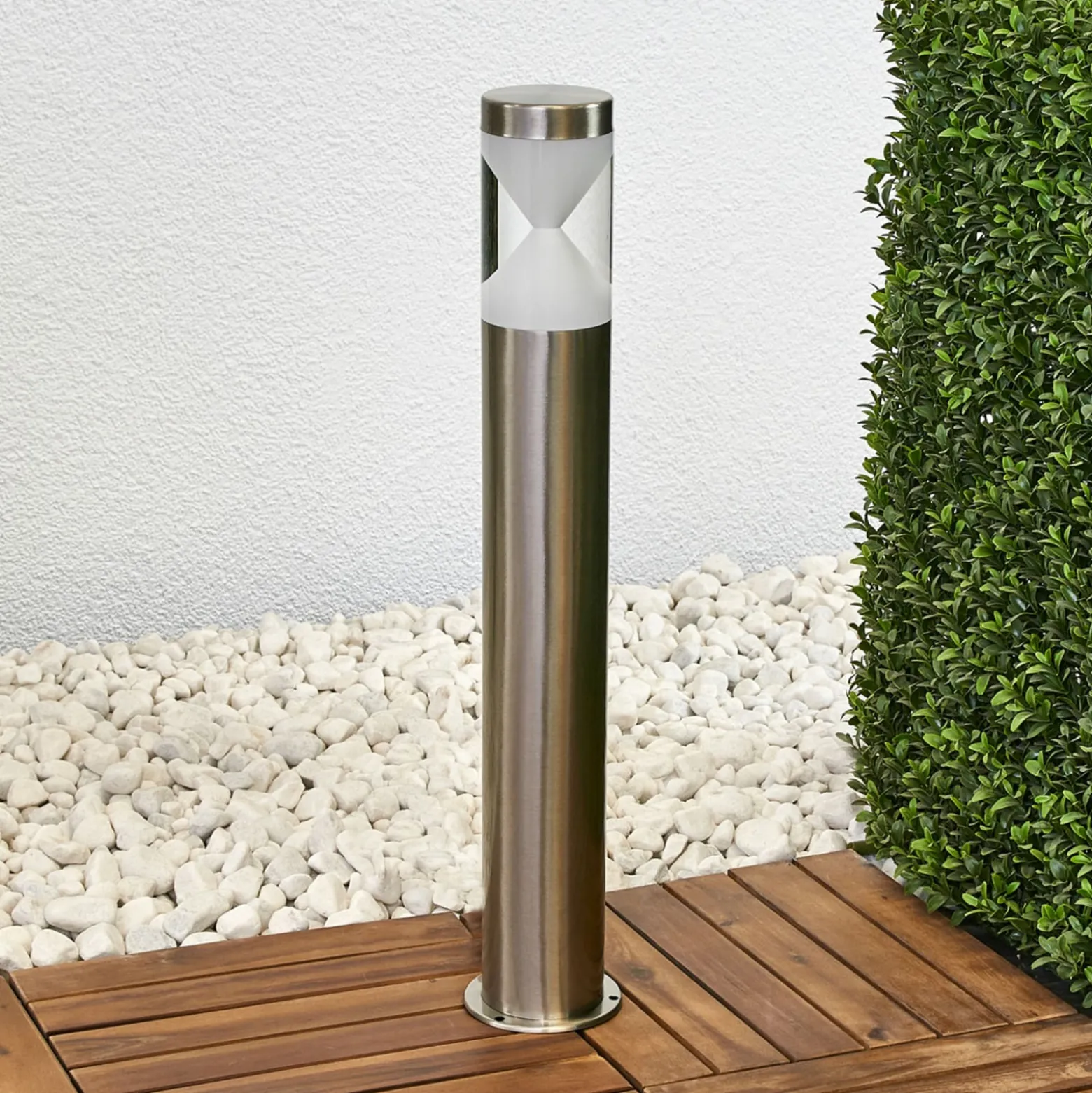 Lindby LED-Wegeleuchte Fabrizio, Höhe 56 cm, Edelstahl