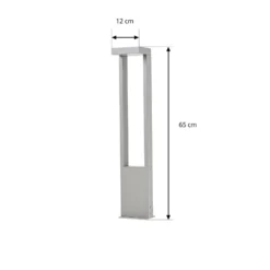 Lindby LED-Wegeleuchte Lonete, steingrau, Höhe 65 cm, IP65