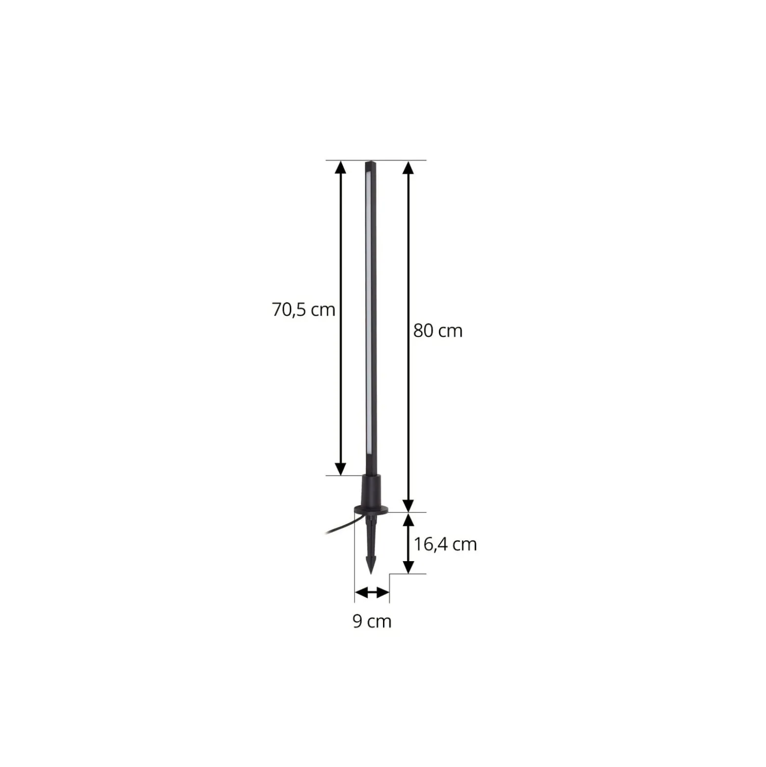 Lindby LED-Wegeleuchte Neano, 80 cm, schwarz, Metall, IP65
