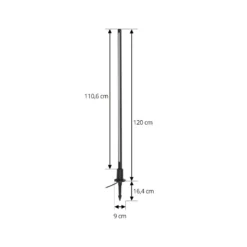 Lindby LED-Wegeleuchte Neano, 120 cm, schwarz, Metall, IP65