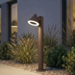Lindby LED-Wegeleuchte Soran, braun, 60 cm, Metall, IP44