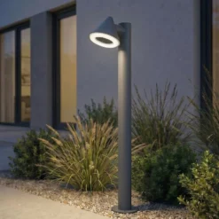 Lindby LED-Wegeleuchte Soran, schwarz, 100 cm, Metall, IP44