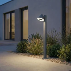 Lindby LED-Wegeleuchte Soran, schwarz, 100 cm, Metall, IP44