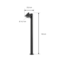 Lindby LED-Wegeleuchte Soran, schwarz, 100 cm, Metall, IP44