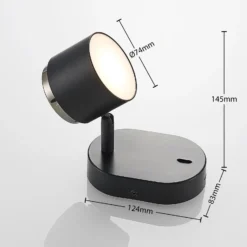 Lindby Marrie LED-Spot mit Schalter, schwarz