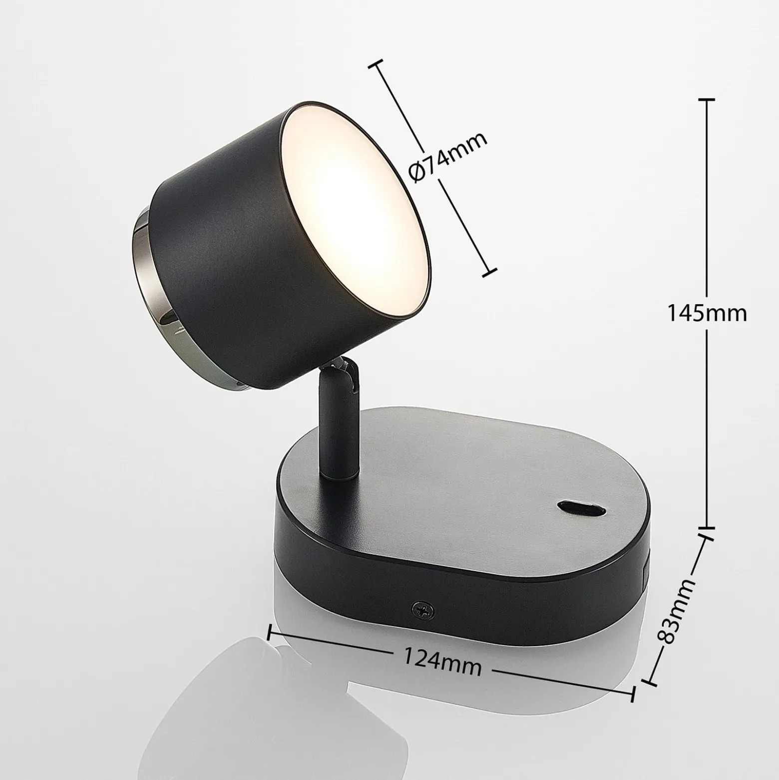Lindby Marrie LED-Spot mit Schalter, schwarz