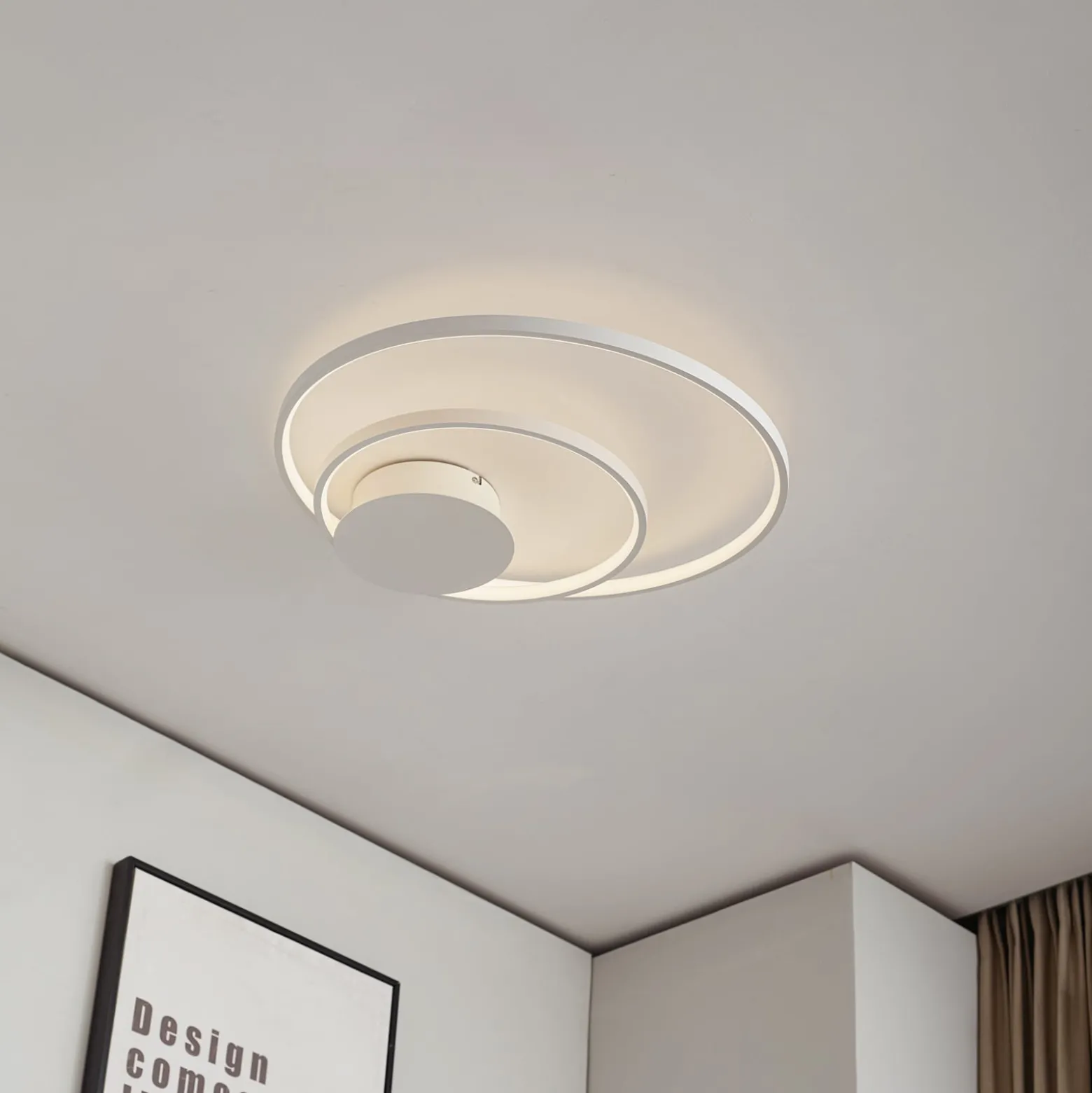 Lindby Nerwin LED-Deckenleuchte, rund, weiß