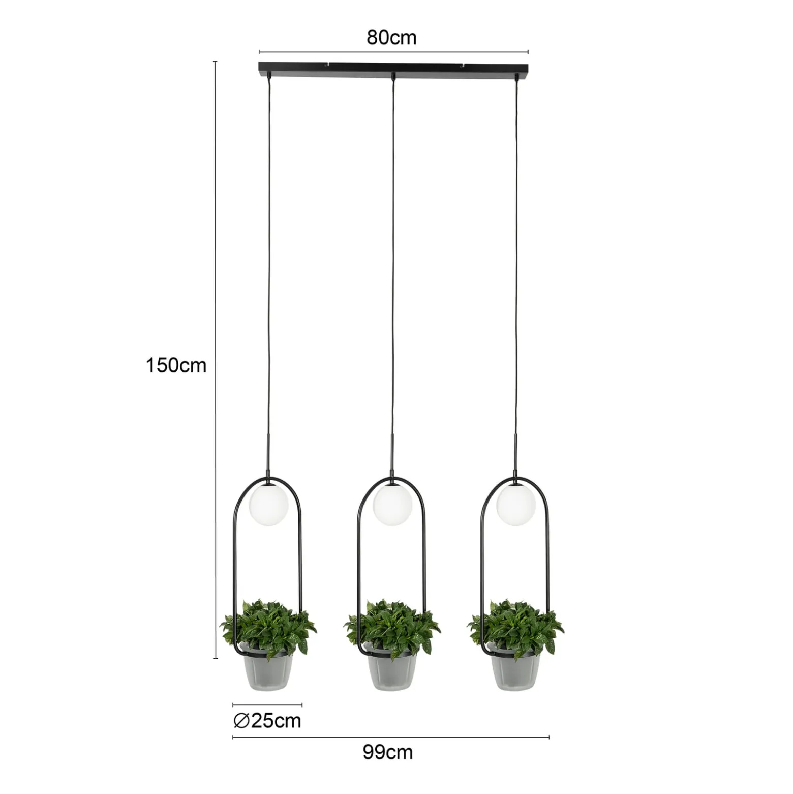 Lindby Orna Hängeleuchte dreiflammig Blumenampel