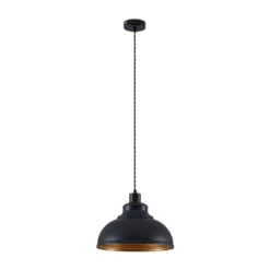 Lindby Pendellampe Albertine, schwarz, Metall, Ø 29 cm, E27