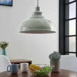 Lindby Pendellampe Albertine, hellblau, Metall, Ø 29 cm, E27
