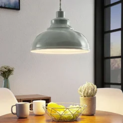Lindby Pendellampe Albertine, hellblau, Metall, Ø 29 cm, E27