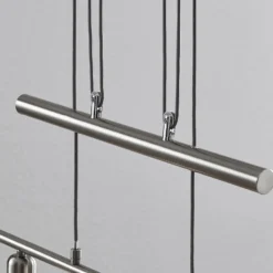 Lindby Pendellampe Delira, 3-flg., nickel, höhenverstellbar