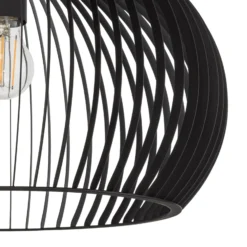 Lindby Pendellampe Jusra, schwarz, Metall, Ø 42 cm, E27