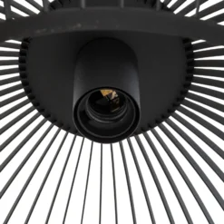 Lindby Pendellampe Jusra, schwarz, Metall, Ø 42 cm, E27